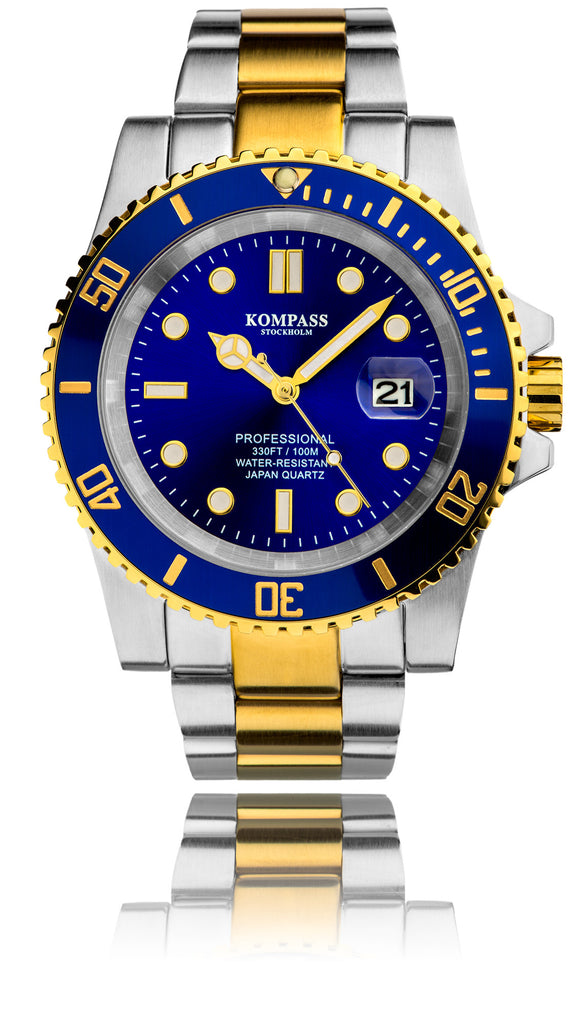 KOMPASS GRAND DIVER GOLD / STEEL